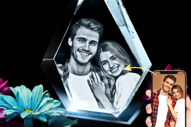 3d crystal photo