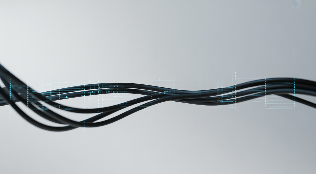Small business owner using cybersecurity services to protect their data and operations, with a secure network symbol overlay.