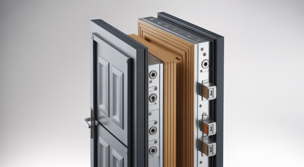 modern steel security door with contemporary design